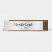 シルバーグレイプロフェッショナルユニーククラシカルシンプル デスクネームプレート (正面)