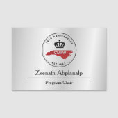 シルバーグレイプロフェッショナルユニーククラシカルシンプル 名札 (正面)