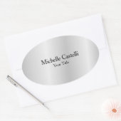 シルバーグレイプロフェッショナルユニーククラシカルシンプル 楕円形シール (封筒)