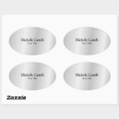 シルバーグレイプロフェッショナルユニーククラシカルシンプル 楕円形シール (シート)