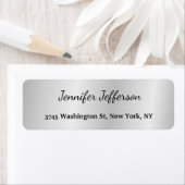 シルバーグレイモダン手書き入力プレーンプロフェッショナル ラベル (インサイチュ)