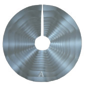 シルバーグレイモノグラムのクリスマスツリースカート ブラッシュドポリエステルツリースカート (正面)