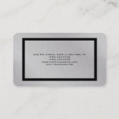 シルバーグレイユニークトレンディークリエイティブモダン 名刺 (裏面)