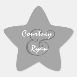 シルバーグレイ封筒用シール結婚ズ 星シール