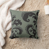シルバーグレイ渦装飾枕 クッション (ブランケット)