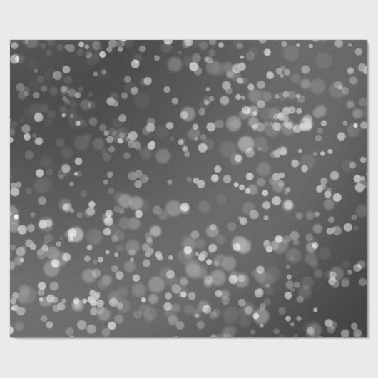 シルバーグレイ白黒かわいらし《写真》ぼけ味スパーク ラッピングペーパー (フラット)