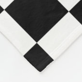 シルバーグレイ白黒旗市松模様に旗 フリースブランケット (角)