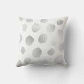 シルバーグレイ絵を描金属水玉模様ホワイト クッション (裏面)