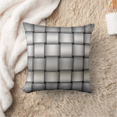 シルバーグレイ編組効果クッションスロー クッション (ブランケット)