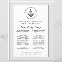 シルバーグレイ航海のフローラいかり結婚式 プログラム