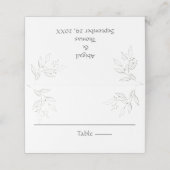 シルバーグレイ葉ボタニカルエレガントな結婚式 プレイスカード (外部開封)