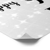 シルバーグレイ輝き90誕生日名 ポスター (角)