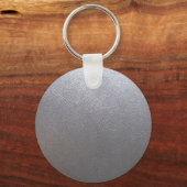 シルバーグレイ輝き：レザールック仕上げ キーホルダー (正面)