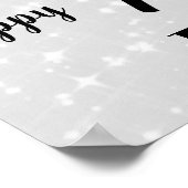 シルバーグレイ輝く70誕生日名 ポスター (角)