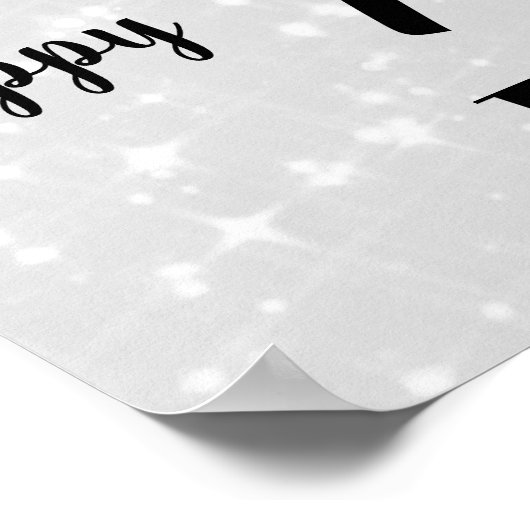 シルバーグレイ輝く70誕生日名 ポスター (角)