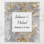 シルバーグレイ離れ金ゴールドズ結婚ズ ワインラベル (シングルラベル)