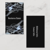 シルバーグレイ電気ギタービジネスカード2 名刺 (正面/裏面)