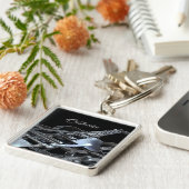 シルバーグレイ電気ギタープレミアムキーチェーン キーホルダー (側面)