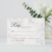 シルバーグレイ&ダスティピンクパーム葉結婚ズ 出欠カード (スタンド正面)