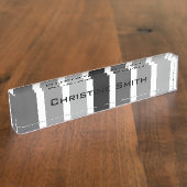 シルバーグレイ デスクネームプレート (側面)