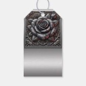 シルバーグレイ&ブラックバラエレガントゴシック結婚ズ ギフトタグ (裏面)