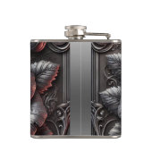 シルバーグレイ&ブラックバラエレガントゴシック結婚ズ フラスク (裏面)