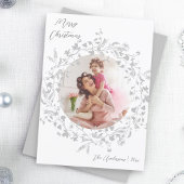 シルバーグレイ モダン ボーホー ワイルドフラワー フォト クリスマス