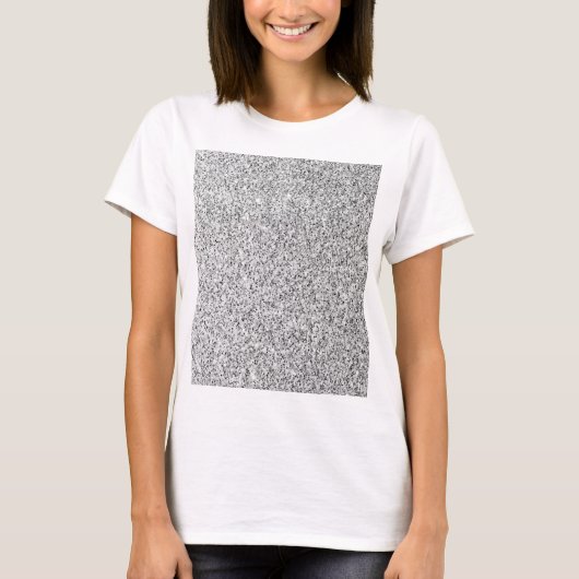 シルバーグレイ ライト グリッター スパークル Tシャツ (正面)