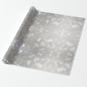 シルバーグレイ《写真》ぼけ味エレガントおめでとうカスタム ラッピングペーパー (アンロールド)