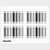 シルバーグレイ 長方形シール (シート)