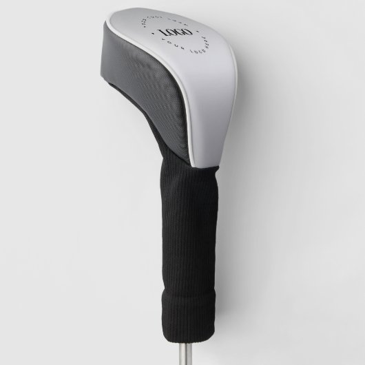 シルバーグレカスタムーラウンドビジネスロゴ会社 ゴルフヘッドカバー (アングル)