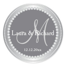 シルバーグレパーソナライズされたイ結婚のモノグラムのアザラシ