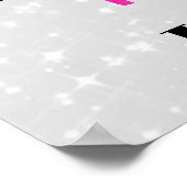 シルバーグレーとピンク100誕生日 ポスター (角)