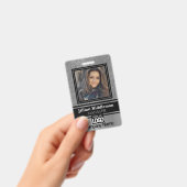 シルバーグレーとブラックの写真とロゴバッジ バッジ (Handheld)