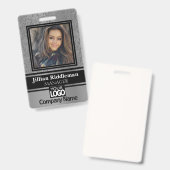 シルバーグレーとブラックの写真とロゴバッジ バッジ (Front & Back)