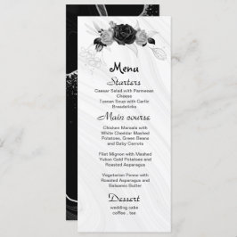 シルバーグレーとブラックの花結婚の数 メニュー
