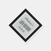 シルバーグレーとブラック50誕生日カスタムA01 スタンダードカクテルナプキン (角)
