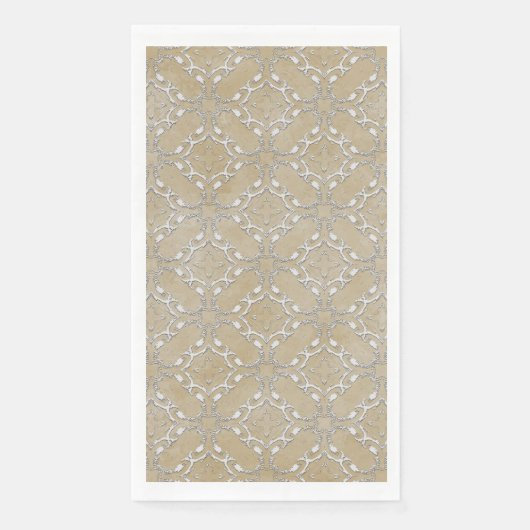 シルバーグレーとベージュのメタリックなフィレジットパターン (正面)