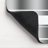 シルバーグレーとホワイトのストライプパターン マウスパッド (コーナー)