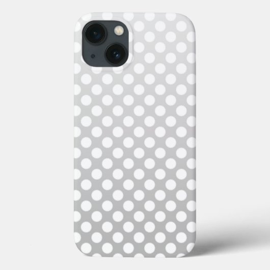 シルバーグレーとホワイトのドット模様 Case-Mate iPhoneケース (裏面)
