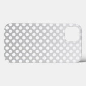 シルバーグレーとホワイトのドット模様 Case-Mate iPhoneケース (裏面 (横))