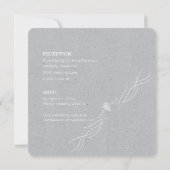 シルバーグレーとホワイトのミニマルウェディング 招待状 (裏面)
