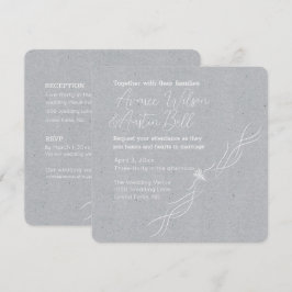 シルバーグレーとホワイトのミニマルウェディング 招待状