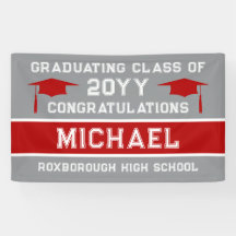 シルバーグレーとレッドスクールカラー卒業