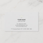 シルバーグレーと白のブランド三角形 名刺 (裏面)