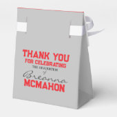 シルバーグレーと赤の卒業のお願いボックス フェイバーボックス (裏面サイド)