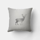 シルバーグレーのグラデーションのトナカイのシルエット クッション (裏面)