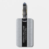 シルバーグレーのブラシ仕上げアルミニウムのテクスチャ ラゲッジタグ (裏面縦)