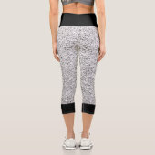 シルバーグレーの光のグリッターは黒と輝く カプリレギンス (裏面)