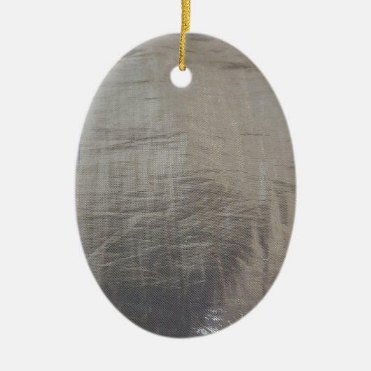 シルバーグレーの曇りファブリックの外観 セラミックオーナメント (正面)